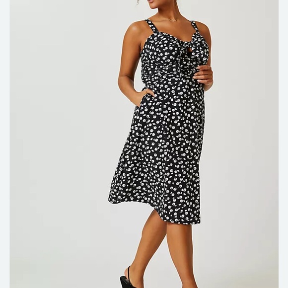 Anthro Maeve Cherry print tie-front midi dress - Picture 1 of 9